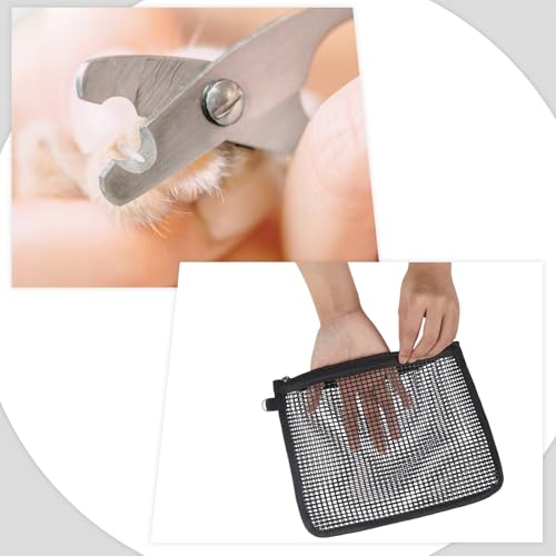 Abbylike 2 Pcs Sugar Glider Nail Trimmer Nails Trimming Pouch Mesh 7.87 x 9.84 inches Trim Bag for Guinea Pig Rat Ferrets Small Pets, Black