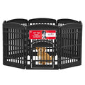 IRIS USA 8-Panel Dog Playpen, Pet Enclosure, Black | Pet Containment, Multi-Shape Setup, Flexible Boundary, Custom Pen Configuration, Tool-Free Assembly, Secure Door Latch - color: Black, size: 8 Panel - 34" H