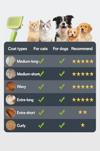 Versatile Pet Grooming Brush and Deshedding Tool - Gently Removes Loose Undercoat for Cats and Dogs, Suitable for Pet Massage (Green Light) - color: Light Green