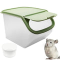 PINVNBY Chinchilla Sand Bath Box Gerbil Transparent Bathroom Chinchillas Plastic Dust Bath House with Sand Cup for Guinea Pig Hedgehog Squirrel and Other Small Animals(Green - color: green