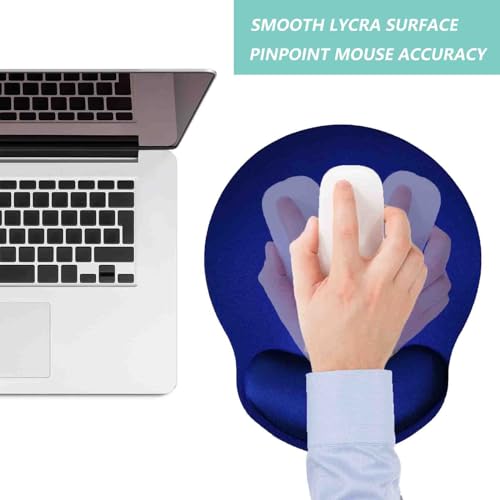 Mouse Pad with Wrist Support, Ergonomic Mouse Pad with Memory Foam Wrist Rest Cushion, Non-Slip Rubber Base Gaming Mice Pad for Home Office Computer Laptop, Blue - color: Blue