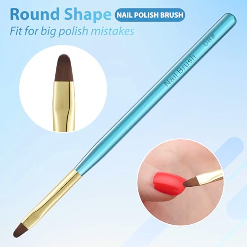 3Pcs Nail Art Clean Up Brushes Nail Brushes Cleaning Polish Mistakes | Cleaning Polish Mistakes on the Cuticles Acetone Resistant Nail Brush Fingernail Cleaning Brushes for Nail Art and Designs - color: Metal Blue