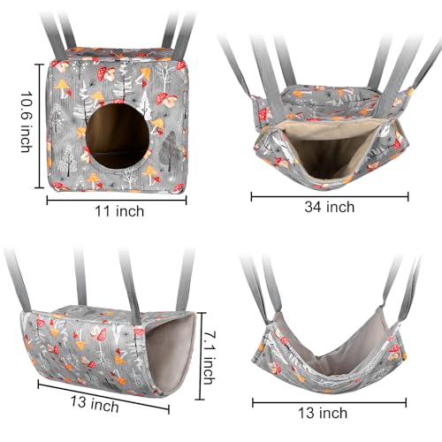 Glittme 4 Pack Cozy Ferret Hammock, Soft Washable Cage Bed for Small Animals