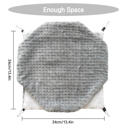 Yanmucy Rat Hammock Double-Layer Fleece Guinea Pig Hammock House Warm Soft Rat Hammocks for Cage Accessories Ferrets Hideout Ferret Hamster Hammock for Small Animal Playing Sleeping (Grey) - color: Grey