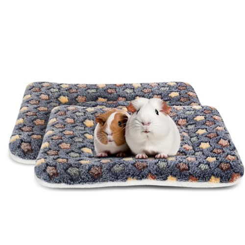 2 Pack Guinea Pig Bed - 10 x 13 Inch Upgraded-Thickness Pee Pads Bedding | Washable Guinea Pig Pee Pad with Absorbent Surface Helps Keep Cages Dry, Reusable Bedding for Resting Areas (Dark Blue, M) - color: Dark Blue + Dark Blue, size: 10" X 13" - 2 Pack