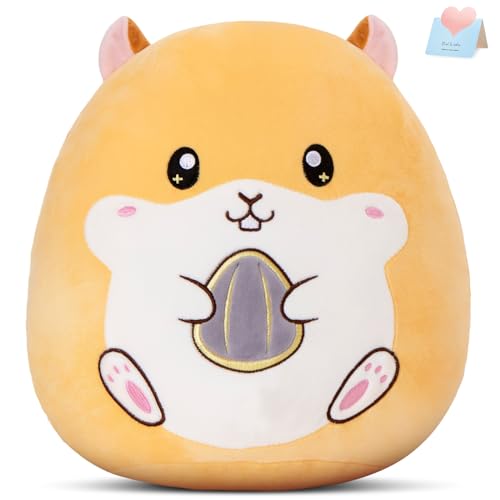 12" Hamster Plush Pillow Stuffed Animal Cute Hamster Plush Toy, Super Soft Cartoon Hugging Toy Gifts for Bedding, Kids Sleeping Kawaii Pillow - color: Hamster