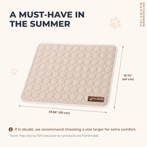 Dog Cooling Mat, Ice Silk Self-Cooling Pad, Light Beige, XS - color: Light Beige, size: X-Small