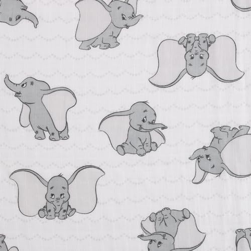 Disney Dumbo 3 Piece Muslin Swaddle Baby Blanket Set - color: Dumbo Gray and White