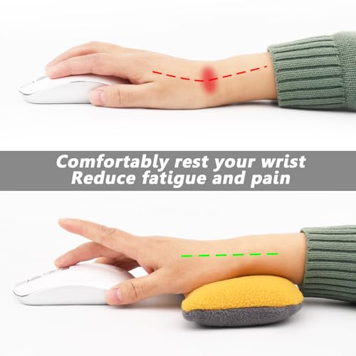 Large Mouse Wrist Rest Bean Bag, Ergonomic Mouse Support Pad Filled Ergo Beads for Computer, Laptop, PC Gaming (Yellow) - color: Yellow