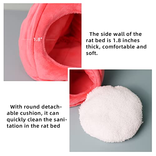 Pet Hideout House - Rat Beds, Small Animal Washable Cage Accessories - Hamster, Syrian Hideout, Sugar Glider Hammock for Dwarf Hamsters, Squirrel, Chipmunks - Pink - color: pink