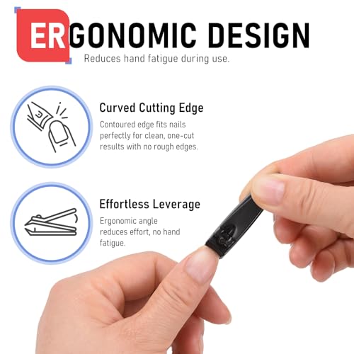 firiKer Nail Clippers with Nail File,Fingernail Clipper,Toe Nail Clippers | Nail Clipper Set (Black), Large for Toenails,Small for Fingernails, Used Separately, Ideal Gift for Men and Women - color: Black