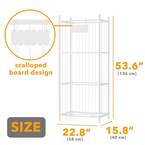 SpaceAid Stuffed Animal Storage Organizer, Wood Animals Zoo Toy Plushies Storage Holder, Large Capacity Plush Toy Cage for Playroom Organization, 22.8" Wide, White - color: White, size: 22.8"W x 15.8"D (Extra Large)