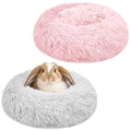 Bunny Bed 2 Pack Large Rabbit Hideout Soft & Comfortable | Small Animal Bedding, Cozy Bed Mat, Warm Hideaway, Cage Accessories for Guinea Pig - color: Grey+Pink