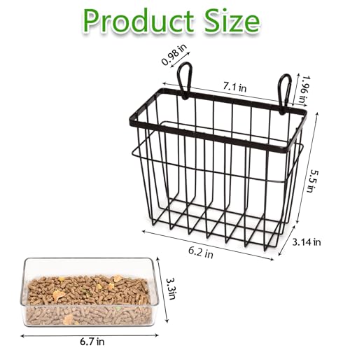 SANGLE SOPFFY Rabbit Feeder and Bunny Food Bowl with Hay Rack for Guinea Pigs, Chinchillas,Holland lop Bunny - Pet Hay Dispenser&Multifunctional Pellet Food Dish - color: black-2