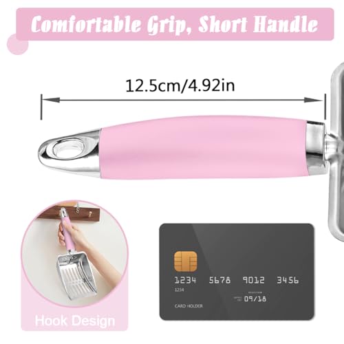 Cat Litter Scoop - Stainless Steel Metal Cat Litter Scoop-Sturdy Mesh Scooper - Mesh Shovel-Easy to Clean - Suitable for Cat Litter Box -Pink - color: Pink, size: M