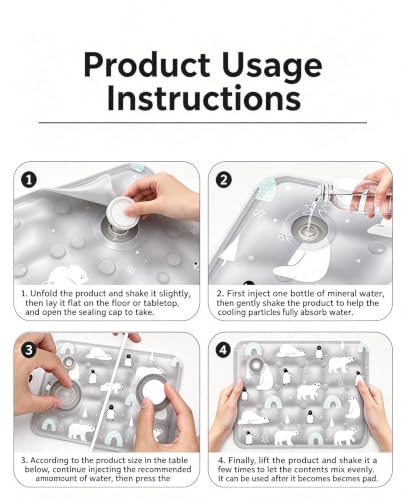 Water-Fillable Pet Cooling Mat, Pressure Activated Gel Cooling Pad for Dogs & Cats, Durable & Scratch Resistant, Perfect for Hot Weather to Prevent Overheating (88, Bear Gray, Large) - color: BEAR GRAY, size: 19.7*23.6