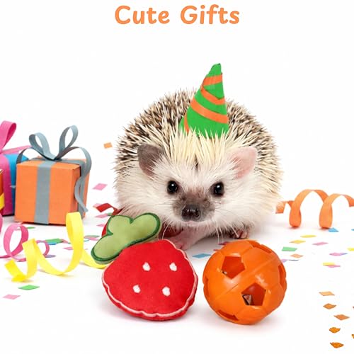 Hedgehog Cage Accessories Hideout Tunnel Small Animal, Tunnel and Bell Balls Toy set, Hedgehog Hideout with 2 pcs Toys, Small Animal Tubes for Hamster Guinea Pig Squirrel, Hedgehogs Accessories (Pink) - color: Pink