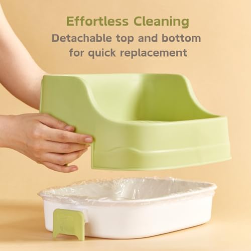 Rabbit Litter Box, Small Animals Litter Tray for Cage Detachable Bedding Litter Pan Potty Toilet Trainer Corner for Pet Rabbits Guinea Pigs Hamsters Chinchillas (Green) - color: Green