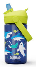 CamelBak Thrive Flip Straw Kids Water Bottle with Bite Valve, Tritan Renew Design for School and Travel, 14oz, Sharks and Rays - color: Sharks and Rays