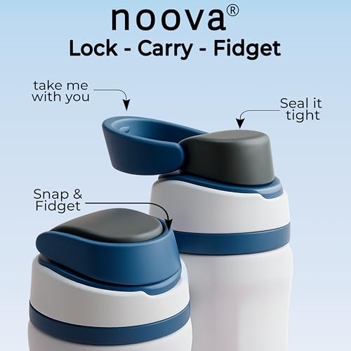 NOOVA Insulated Water Bottle Leak-Proof Insulated Stainless Steel Tumbler with Straw Sports Water Bottle Cold 24h Hot18h Thermos Travel Gift Beach Gym Accessories for Women Men Kids Cup 16oz Sand Teal | Leak-Proof, Stainless Steel, Cold 24h Hot 18h, Therm