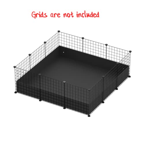Corrugated Plastic Cage Liner Base for Guinea Pig C&C Cage - for use with 13.8" Grids ONLY! NOT Measured by Feet- Used with Grid Cages for Guinea Pigs, Hedgehogs, and Rabbits (3x3, Black) - color: Black, size: 41.0"L x 41.0"W x 6.0"H