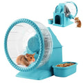 4 in 1 Silent Large Hamster Wheel Multifunctional Hamster Running Wheel Quite Running Spinner Wheel Accessories with Food Bowl Water Bottle for Hamsters Dwarf Gerbil (Blue) - color: Blue