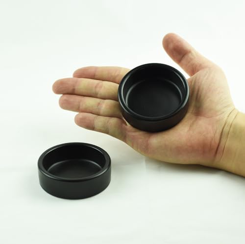 2 Pack Black Ceramic Reptile Food and Water Dish Anti Escape Bowl for Bearded Dragons Lizards Geckos and Leopards (Medium) - size: Medium
