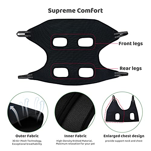 Guzekier Pet Dog Grooming Hammock Harness for Cats & Dogs, Dog Sling for Grooming, Dog Hammock Restraint Bag with Nail Clippers/Trimmer, Nail File, Pet Comb,Ear/Eye Care - size: L（Weight：45-80LB）