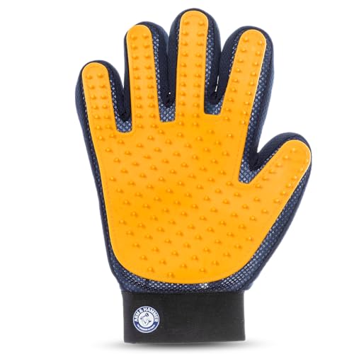 Arm & Hammer Deodorizing Dog Grooming Glove, Lily & Vanilla Scent | Fragrance transfer technology, baking soda infused, deshedding glove, for bathing and dry grooming daily - size: 1-Pack, style: Grooming Pet Glove - Sweet Lily & Vanilla