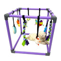 Puppy Play Gym for small dogs with 8 Hanging Interactive Toys Indoor Play | Funny Enrichment Jungle Playground to Keep Them Busy，with Bungee Straps for self-play,19.5*19.5*19.5in