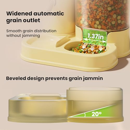 2 in 1 Hamster Water Bottle, Automatic Feeder, No Drip Small Animal Water Dispenser Food Bowl for Syrian Dwarf Hamsters, Gerbils, Mouse, Hedgehog, Hamster Cage Accessories (Gray) - color: Gray