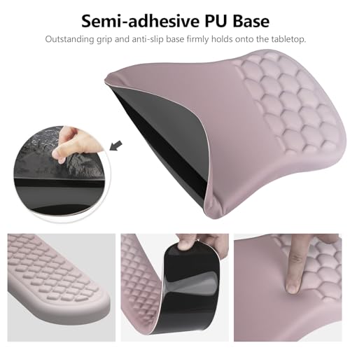 Ergonomic Mouse Pad Wrist Support, 2 in 1 Keyboard Wrist Rest Set | Memory Foam, 15° Ergonomic Slope, Massage Bead Design, Non-Slip PU Base, Lycra Fabric, for Office & Gaming, Gradient Pink - color: Gradient Pink