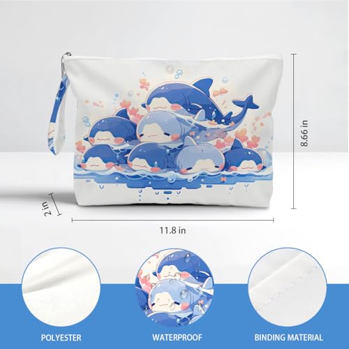 ENGVZ Wet Dry Bag, Waterproof Travel Pouch, Large Zipper Bag For Swimsuits, Diapers, Toiletries, Makeup, Women And Girls Cute Baby Shark - color: Orca