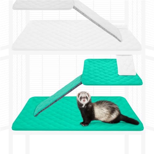 Paw Inspired Fitted Fleece Liner Set for Critter Nation 1-Story Cage, Green | Single Unit Combo Pack for Ferret Nation/Critter Nation Cage, For Ferrets, Rats, Chinchillas, Hedgehogs, Small Animals, Pets - color: Green, size: Single Unit Combo