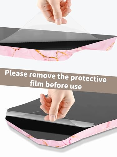 3-in-1 Ergonomic Keyboard Stand with Wrist Rest & Mouse Pad Set,Pink Marble | Comfy Keyboard Riser Holder Soft Mousepad with Massage Design, Memory Foam and Non-Slip PU Base for Pain Relief - color: Pink Marble