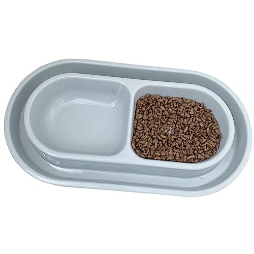 Cat Kitten Dish Dog Puppy Feeder Pet Bowl Ants go Away Grey, S | Ant Proof Cat Food Bowl, No Spill Dish, Outdoor Feeding, Deep Wide Water Moat, Ants Barrier Blocks Ants, Lightweight Plastic - color: Grey, size: Small