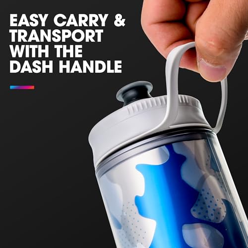 HydraPak Polar Sport Insulated Water Bottle (24oz, Pulse Blue) | High Flow, BPA Free, Tri-Layer Insulation, Leakproof, Dash Handle, Easy Squeeze, Self-Sealing Cap, for Sports - color: Pulse Blue, style: 24oz/700ml