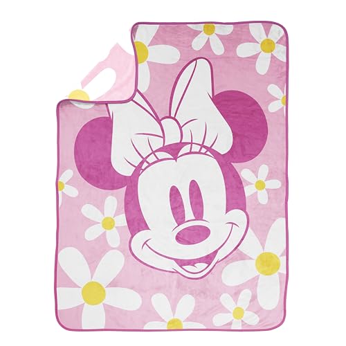 Jay Franco Kids Plush Throw Blanket – Soft & Cozy Fleece Throw for Bedroom & Couch Décor, Official Licensed Product, Pink - Minnie Mouse, 46x60 - Throw Blanket - color: Pink - Minnie Mouse, size: 46x60 - Throw Blanket