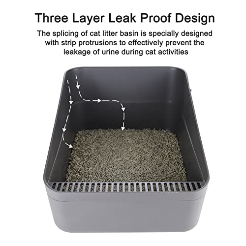 Sfozstra Small Cat Litter Box: Leak Resistant Durable Removable Tray | Cats Under 8 lbs / Anti Tracking Pedal / Easy Cleaning / Space Saving / Indoor Apartment Use
