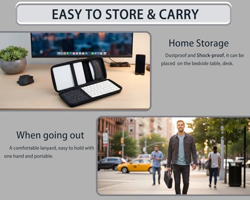 Hard Case Compatible with 67 68 Keys Apple Magic Keyboard + Magic Trackpad + Apple Magic Mouse,Black - color: Black