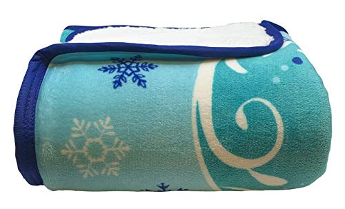 Jay Franco Disney Frozen Springtime Sherpa Throw Blanket - Measures 50 x 60 inches, Kids Bedding Features Elsa & Anna - Fade Resistant Super Soft - color: Blue - Frozen