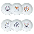 Super Cute Cartoon Animal Pattern Ceramic Sauce Dish/Seasoning Dish/Sushi Soy Dipping Bowl/Appetizer Plates/Serving Dish for Kitchen Home(Set of 6)-Dog Heads - color: Dog Head and Butt