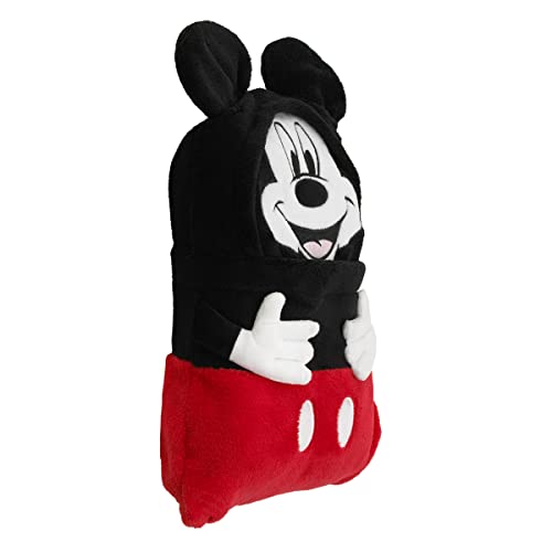 Disney Mickey Mouse Funhouse Crew Black and Red Super Soft Plush Character Toddler Blanket - color: Mickey Mouse Funhouse
