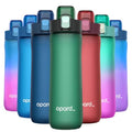 Opard Zip 20oz Plastic Water Bottle Dishwasher Safe, Leakproof Flip-Top Lid, BPA Free Tritan, Wide Mouth Reusable Kids Water Bottle for School Hiking Commuting Outdoor Travel and Gym - color: Forest-Green, style: 20 oz - Fast Flow