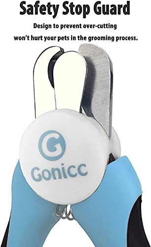 gonicc Professional Dog & Cat Pets Nail Clippers & Trimmers | With Safety Guard to Avoid Overcutting, Free Nail File, Razor Sharp Blade - Professional Grooming Tool for Pets - size: For Large and Medium Dogs