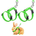 Rabbit Harness and Leash, Escape Proof Bunny Cat Leash Small Animal Harness Soft Adjustable Buckle(2Pcs, Grass Green) for Bunny Kitten Cats Puppies Walking Hiking Training - color: Grass Green