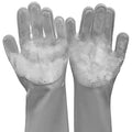 Silicone Pet Grooming Gloves Dog Washing Gloves for Bathing Massaging | 3,000 Soft Bristles, Non-slip & Extended Sleeves, Heat Resistant & Dishwasher Safe, For Cats and Dogs, Home/Car Cleaning - color: Grey