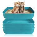 Small Litter Box, Plastic Kitten Litter Box, 13.9 x 9.8 x 3 Inch Open Litter Box for Small Pet, Easy to Clean (Blue 4PCS) - color: Blue 4PCS