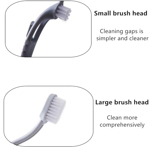 4 Pcs Bird Cage Cleaner with Two Brush Heads Long Handle Tool, Stainless Steel Bird Droppings Cleaning Scraper for Cleaning Bird Parrot Cages Kennels Perches
