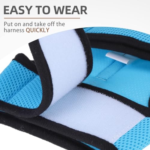 PUPTECK Soft Mesh Cat Vest Harness and Leash Set Puppy Padded Pet Harnesses Escape Proof for Cats Small Dogs, Blue Medium - color: Blue, size: M(NECK 7", CHEST 10.5", 4-6 lbs)